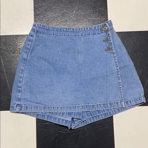 Vintage 90s 2000s Y2K Button Up Denim Skort Skirt